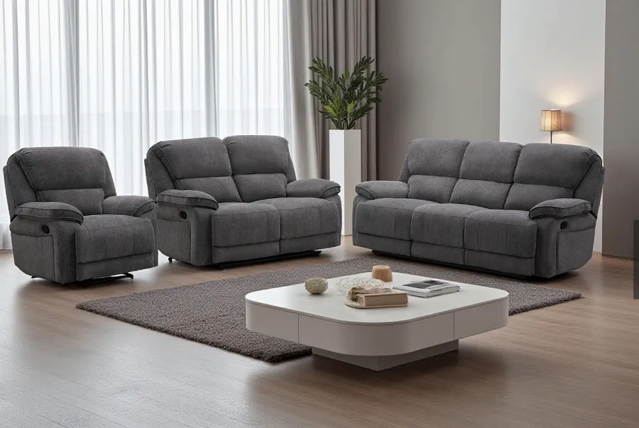 Douglas Grey Fabric Reclining Range