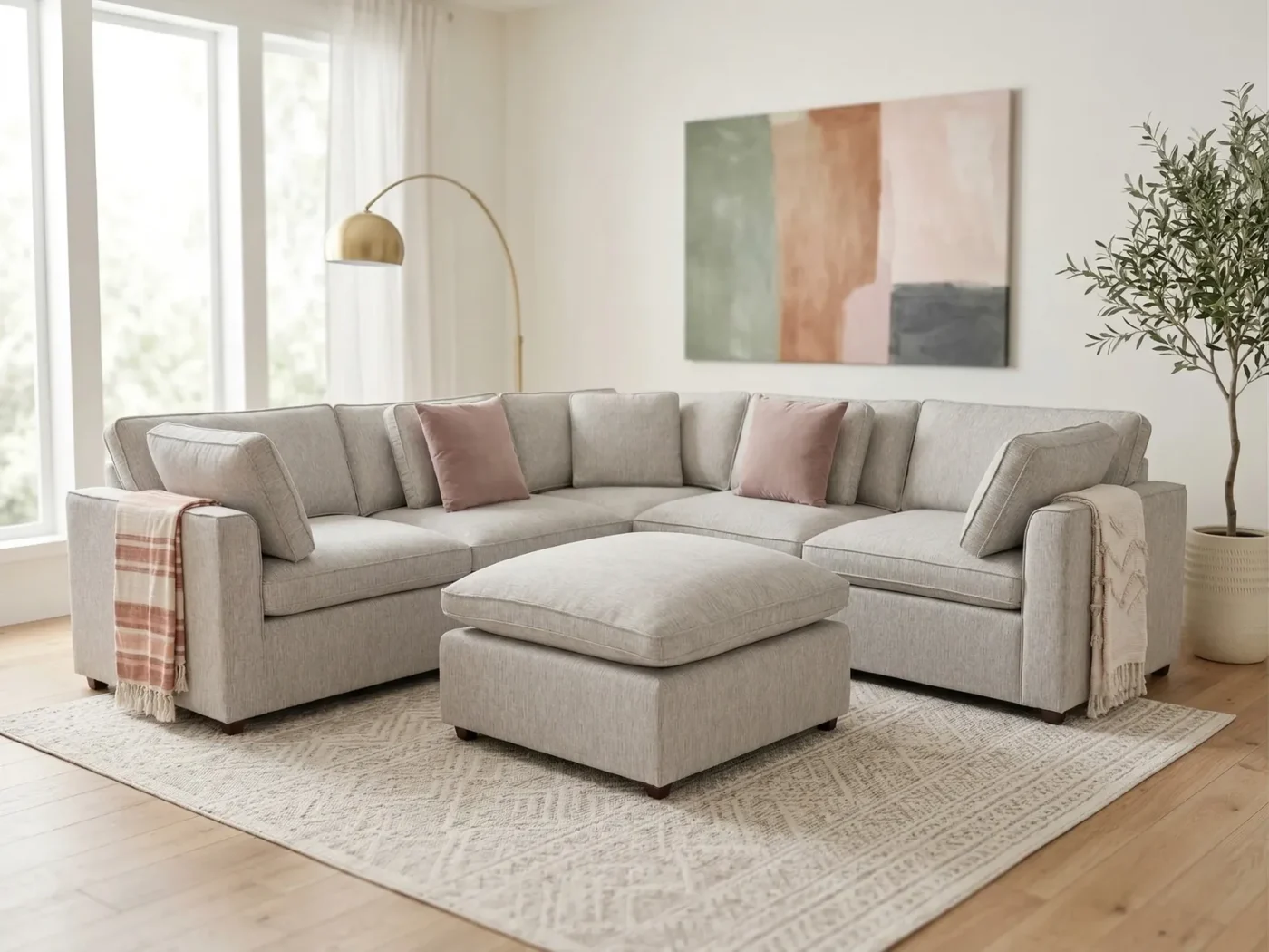 Santorini Corner Sofa With Footstool