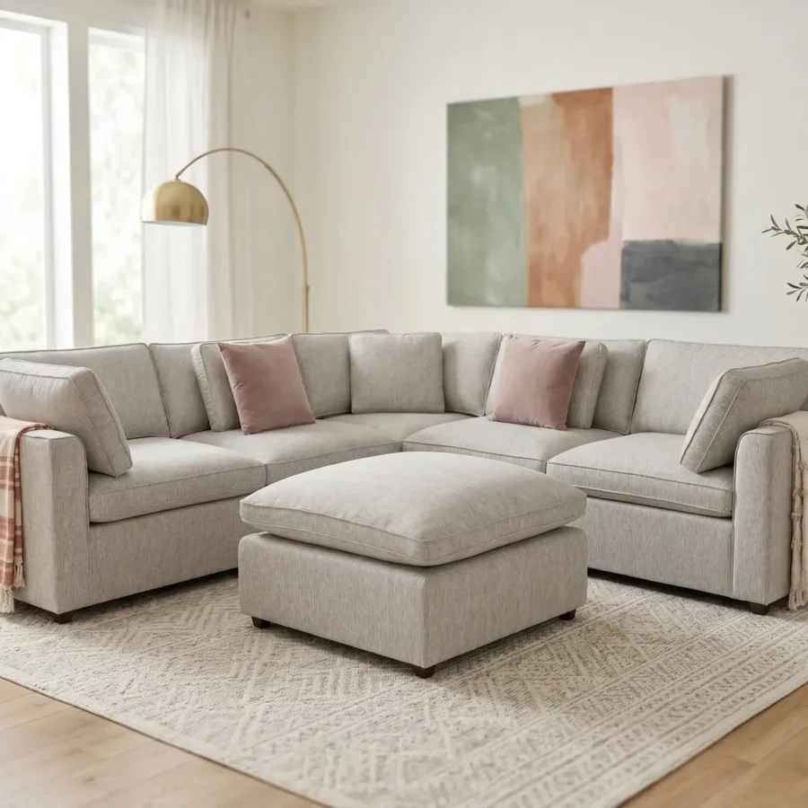 Santorini Corner Sofa With Footstool